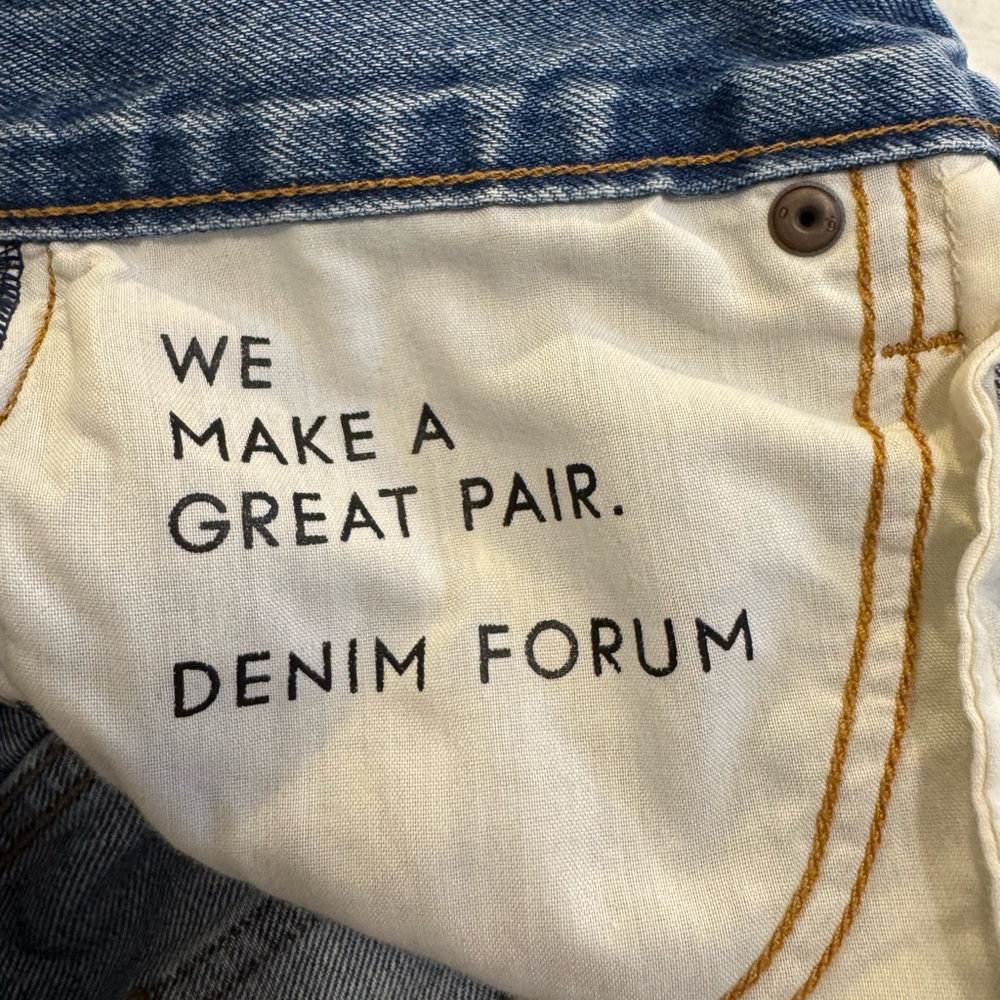 Denim Forum The Joni Mid Length Short High Rise Denim Shorts 25 - Picture 14 of 16